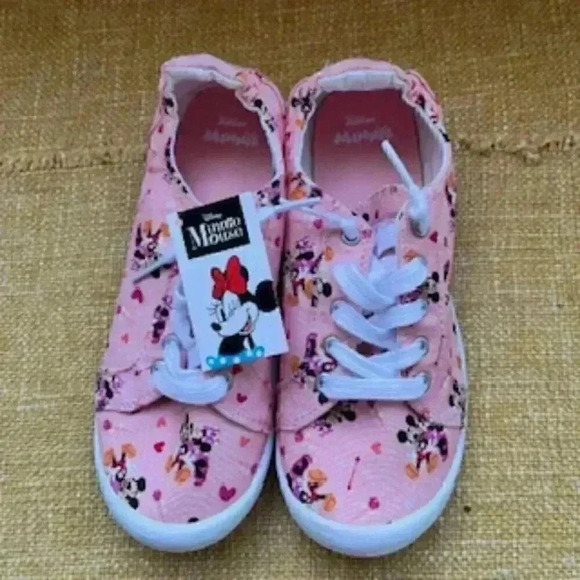 NEW Disney Minnie Mouse Pink Sneakers Slip On Shoes Girls Sz 2 NWT - Picture 4 of 11